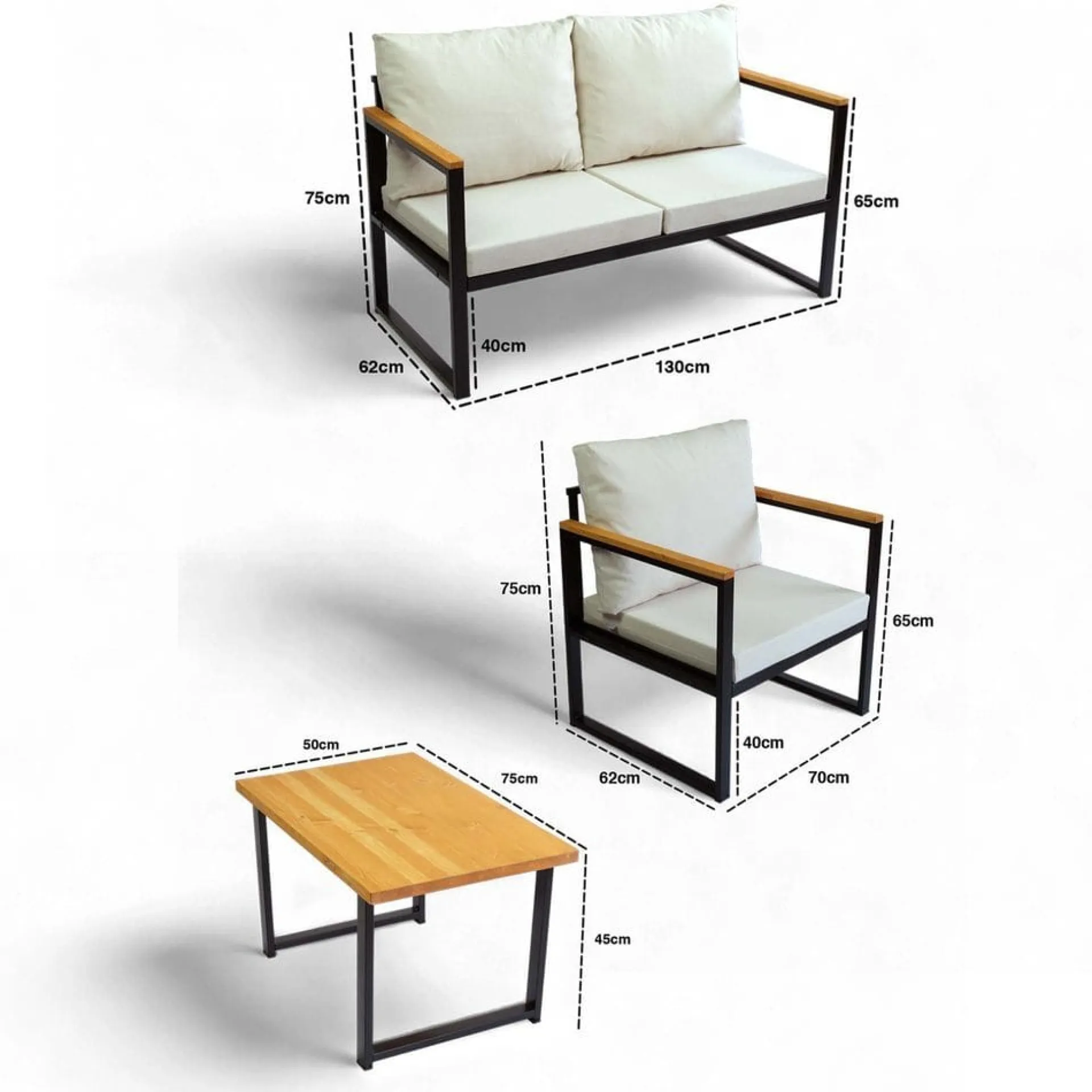 Loungesett|Loungesett-Luvin 3-seters Sofagruppe Utendørs Beige