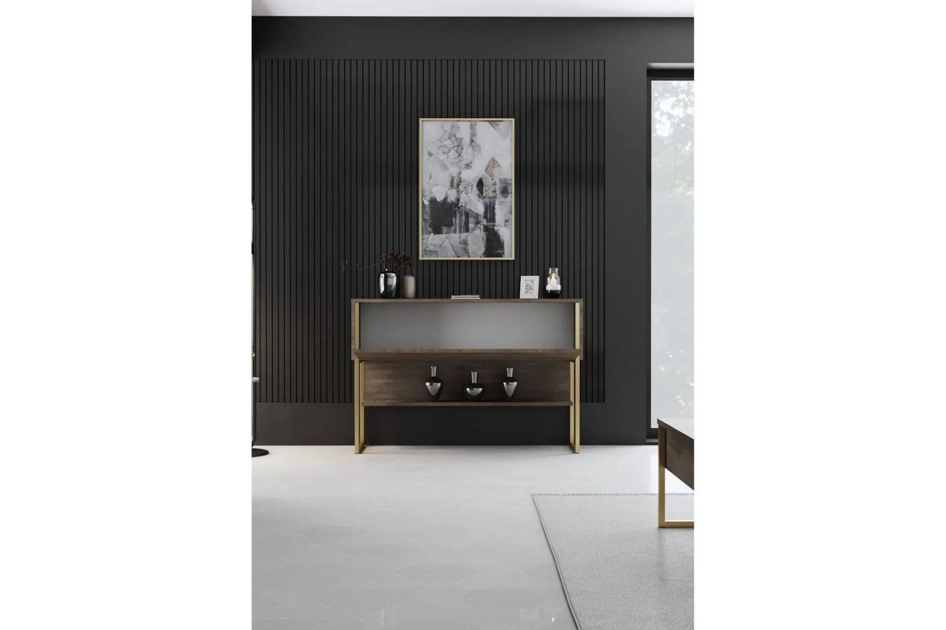 Kommode|Gangoppbevaring-Luxe Kommode 120 cm Gull,Valnöt