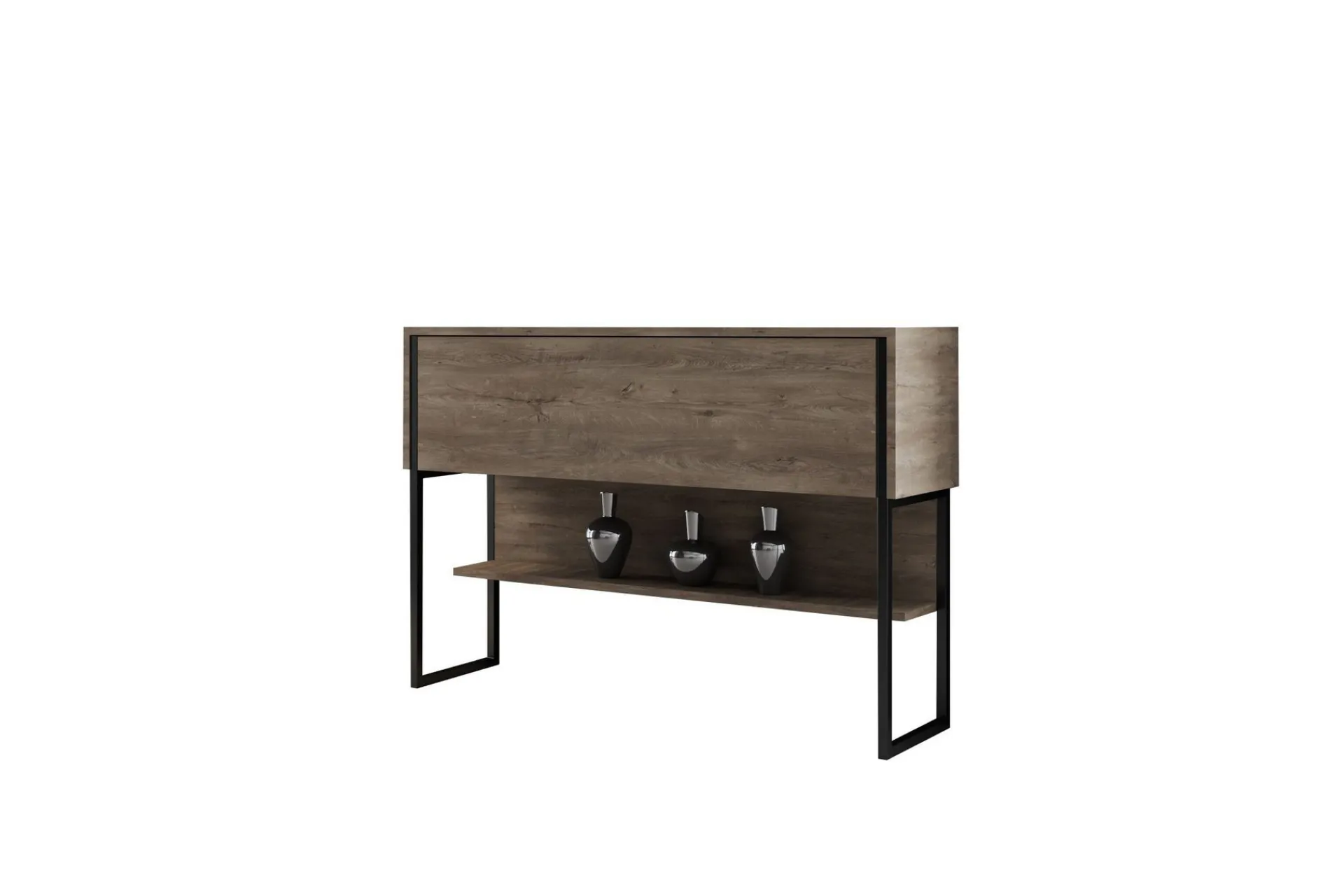 Kommode|Gangoppbevaring-Luxe Kommode 120 cm Svart,Valnöt