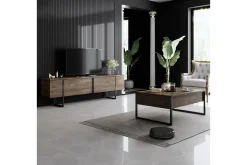Sofabord-Luxe Soffbord 90x40 cm Brun/Svart