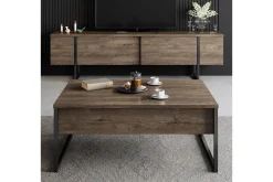 Sofabord-Luxe Soffbord 90x40 cm Brun/Svart