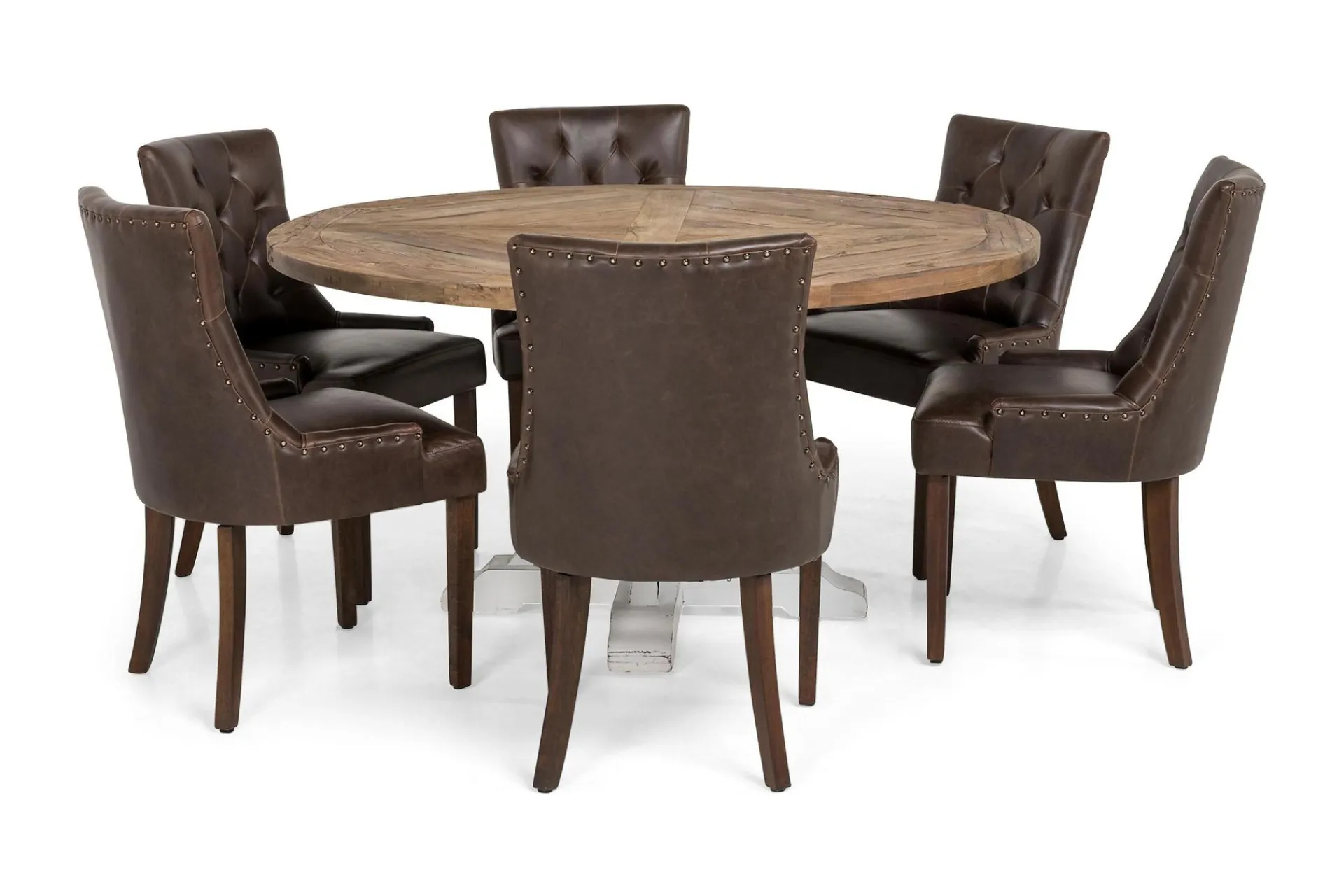 Bloomington Spisegrupper-Lyon Spisegruppe Ø150 cm Rund med 6 Tuva Stoler Brun,Hvit