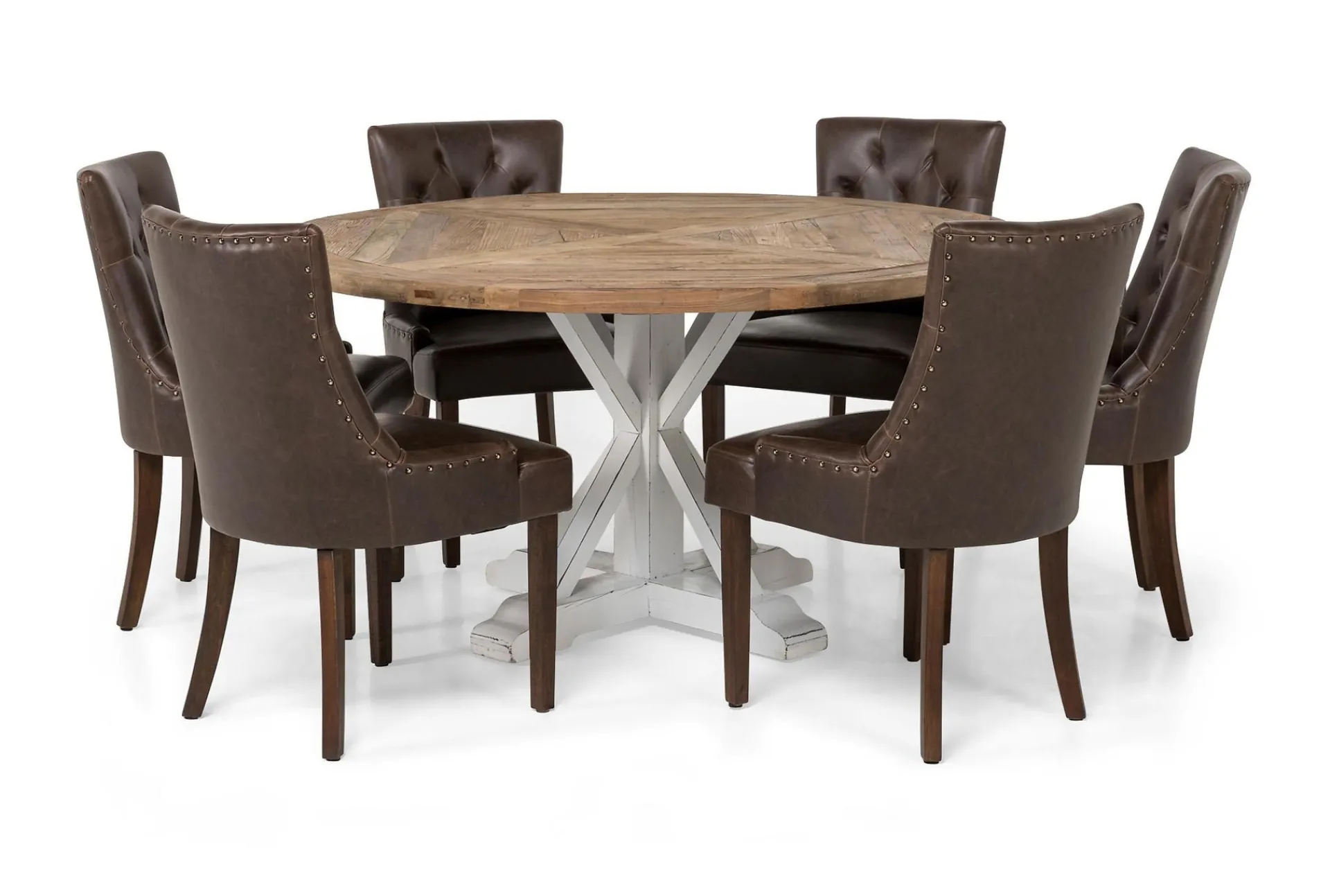 Bloomington Spisegrupper-Lyon Spisegruppe Ø150 cm Rund med 6 Tuva Stoler Brun,Hvit
