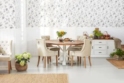 Bloomington Spisegrupper-Lyon Spisegruppe Ø150 cm Rund med 4 Viktoria Stoler Brun,Hvit