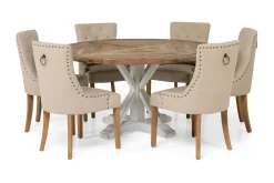 Bloomington Spisegrupper-Lyon Spisegruppe Ø150 cm Rund med 6 Viktoria Stoler Brun,Hvit