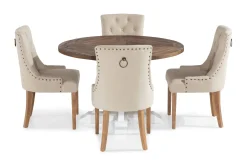 Bloomington Spisegrupper-Lyon Spisegruppe Rund med 4 Viktoria Lenestoler Beige