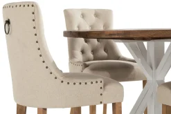 Bloomington Spisegrupper-Lyon Spisegruppe Rund med 4 Viktoria Lenestoler Beige