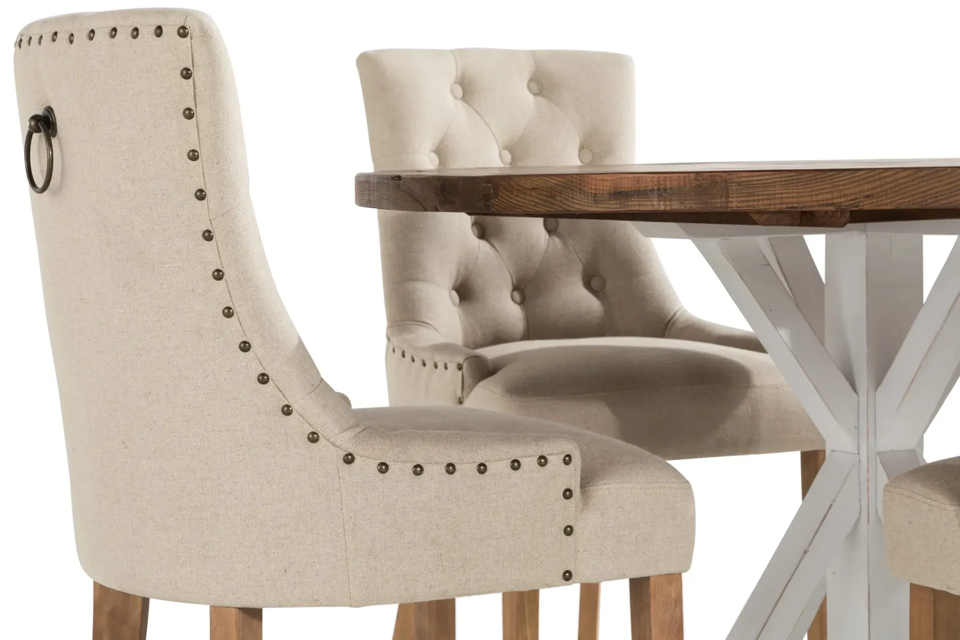 Bloomington Spisegrupper-Lyon Spisegruppe Rund med 4 Viktoria Lenestoler Beige