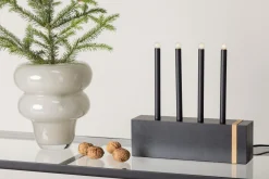 Venture Home Lysestaker Og Lykter|Stearinlys-Lysestake og kandelaber til bord Fjällberget lysestake Black