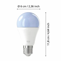 Led-Belysning|Lyspærer-Lyskilde 2xLM-ZIG-RGB/CCT E27 A60 9W Bryter Hvit