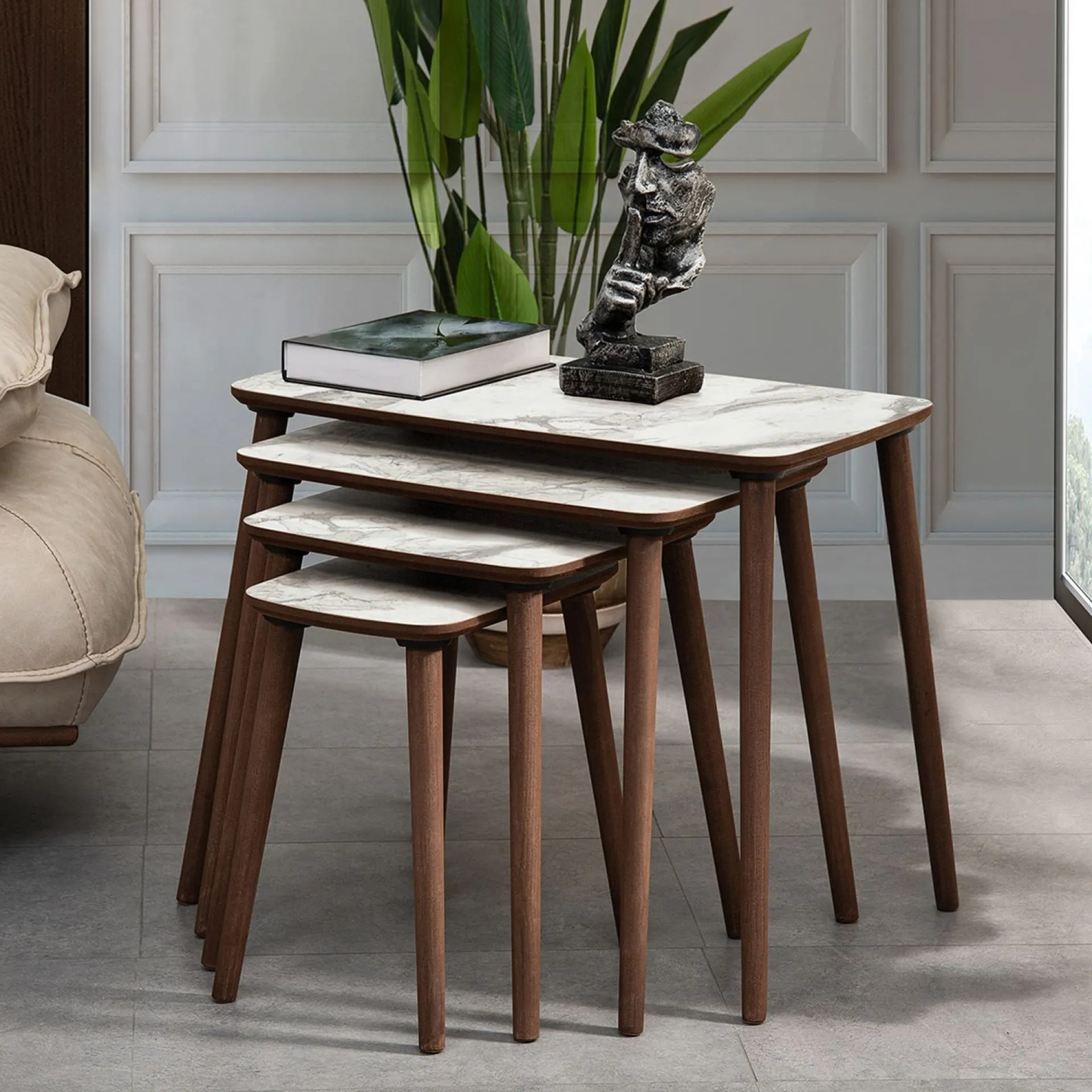 Sofabord-Lyvenn settbord 70 cm Hvit