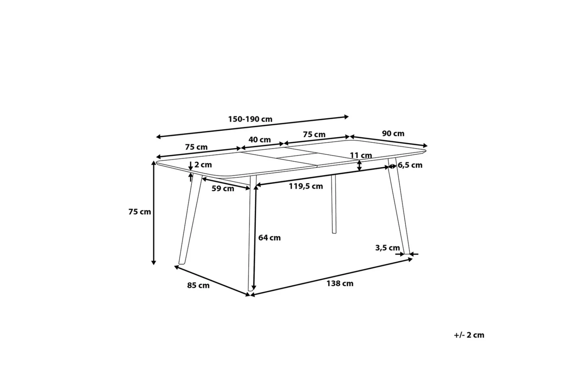 MADO Spisebord 190 cm