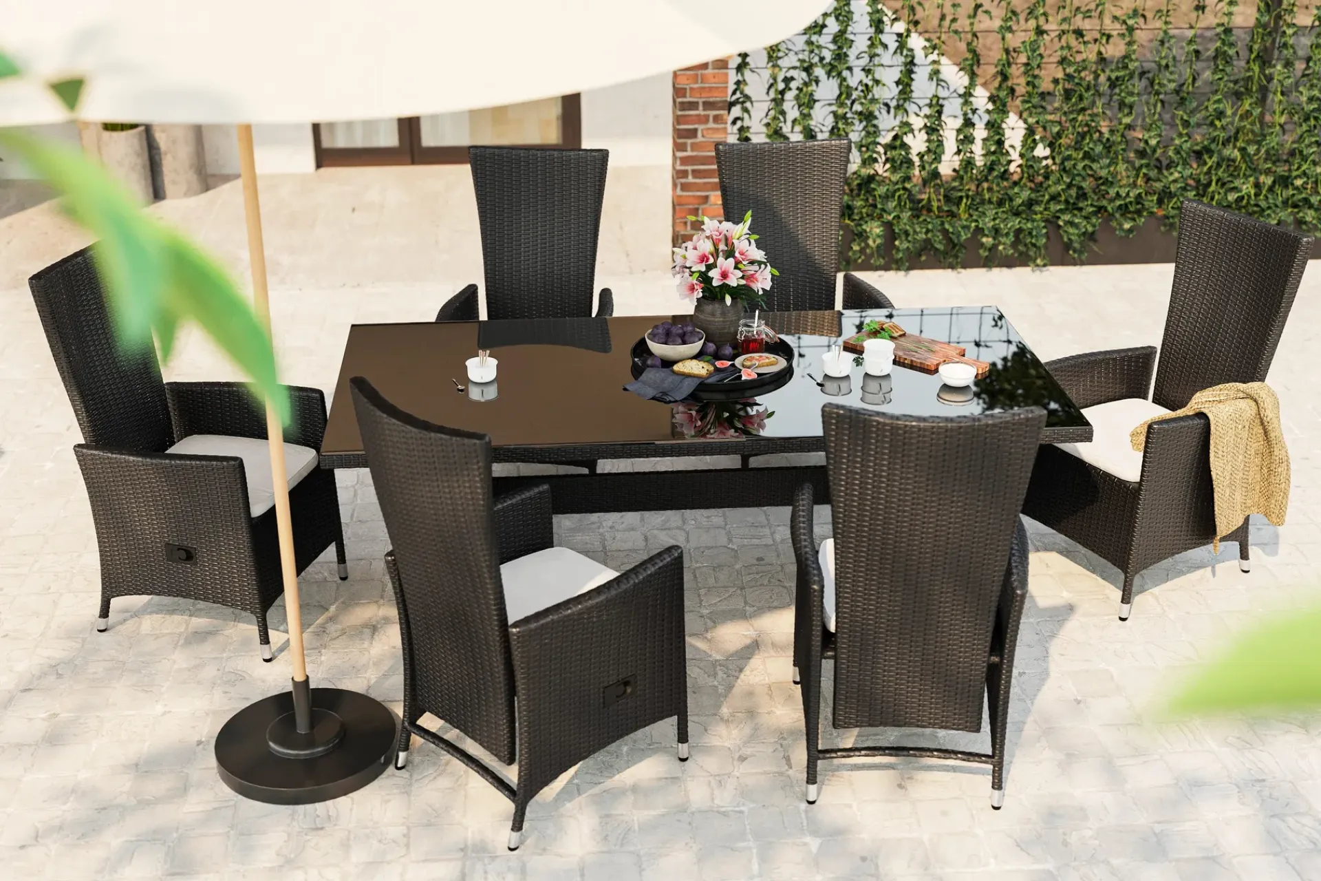 Comfort Garden Majestic Spisegruppe 210+6 Jenny Regulerbare Stoler