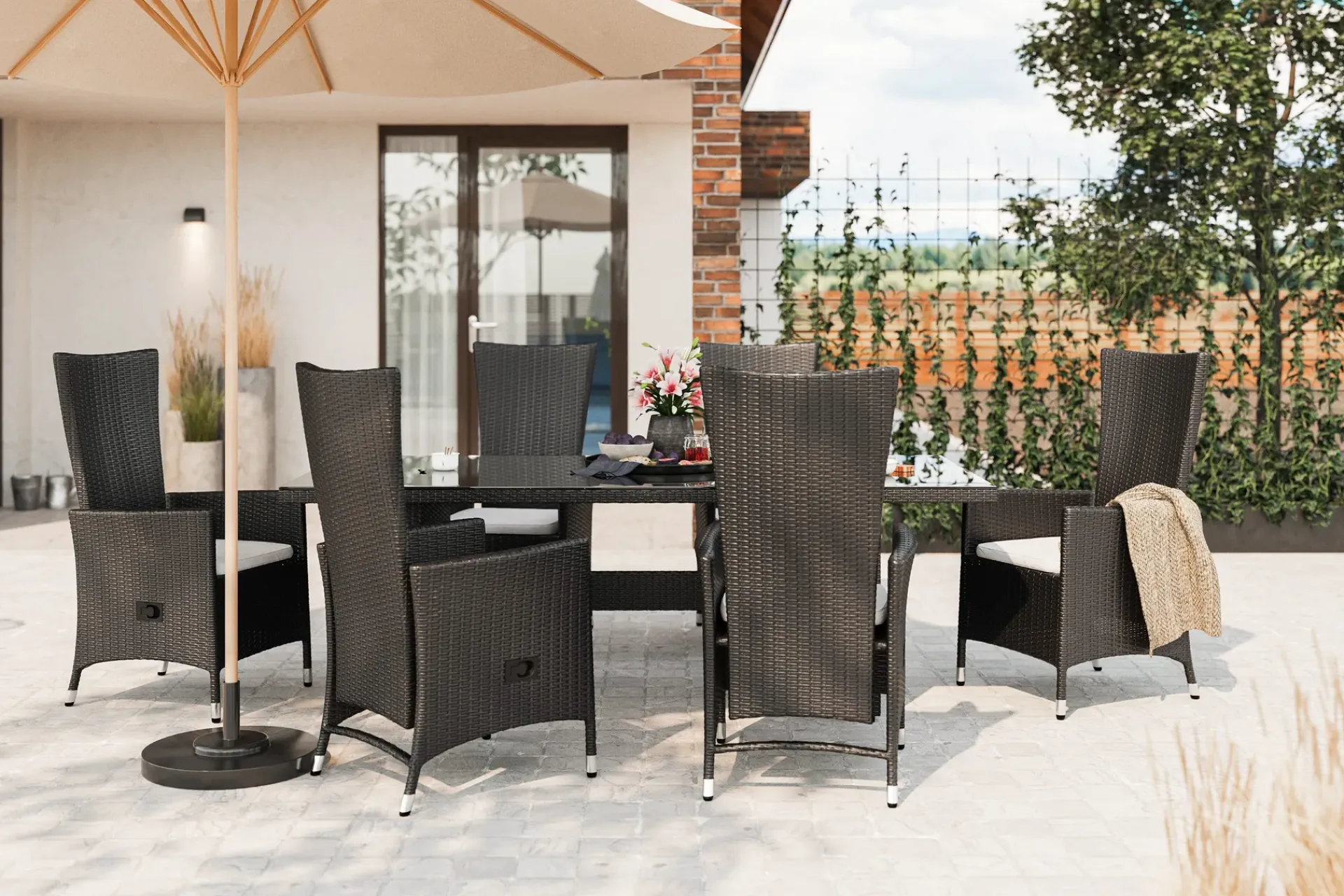 Comfort Garden Majestic Spisegruppe 210+6 Jenny Regulerbare Stoler