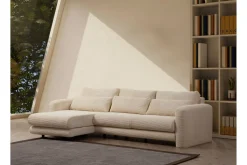 Sofa Med Sjeselong-Makhan Sofa med Sjeselong 3-seter Beige