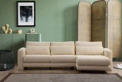 Sofa Med Sjeselong-Makhan Sofa med Sjeselong 3-seter Beige