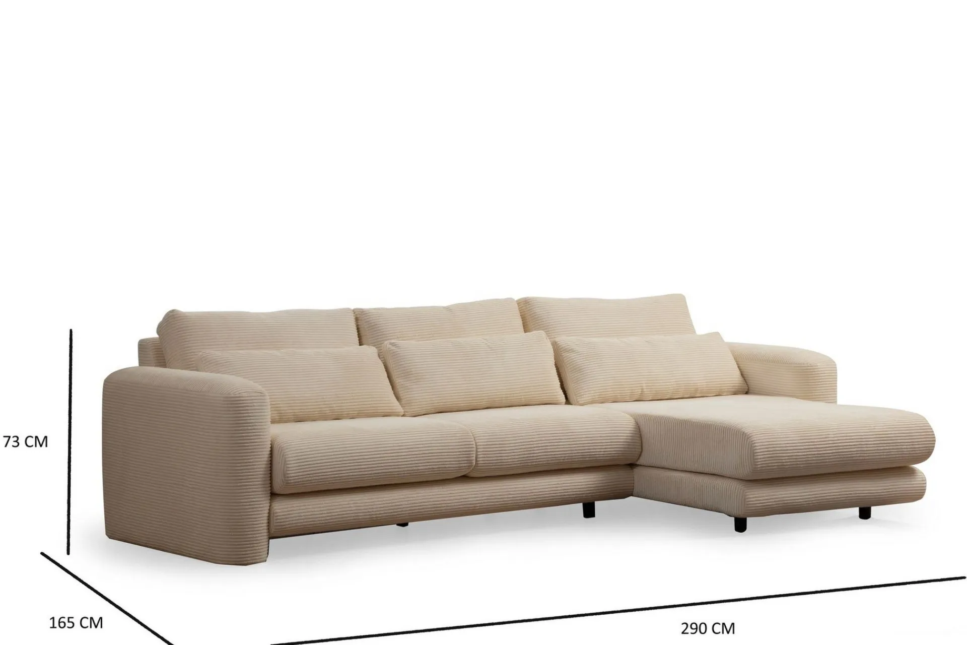 Makhan Sofa med Sjeselong 3-seter