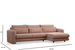 Makhan Sofa med Sjeselong 3-seter