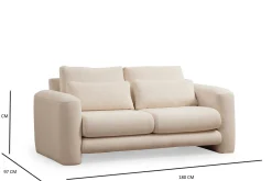 2 Seter Sofa-Makhan Sofa 2-seter Beige