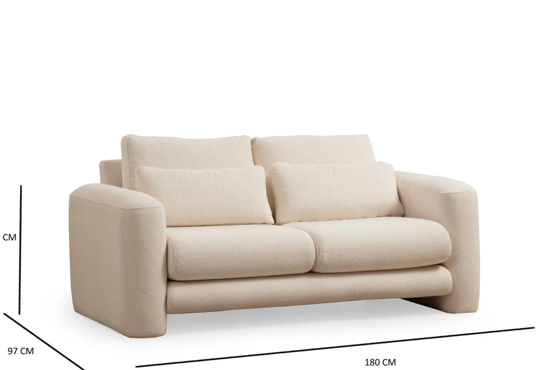 2 Seter Sofa-Makhan Sofa 2-seter Beige