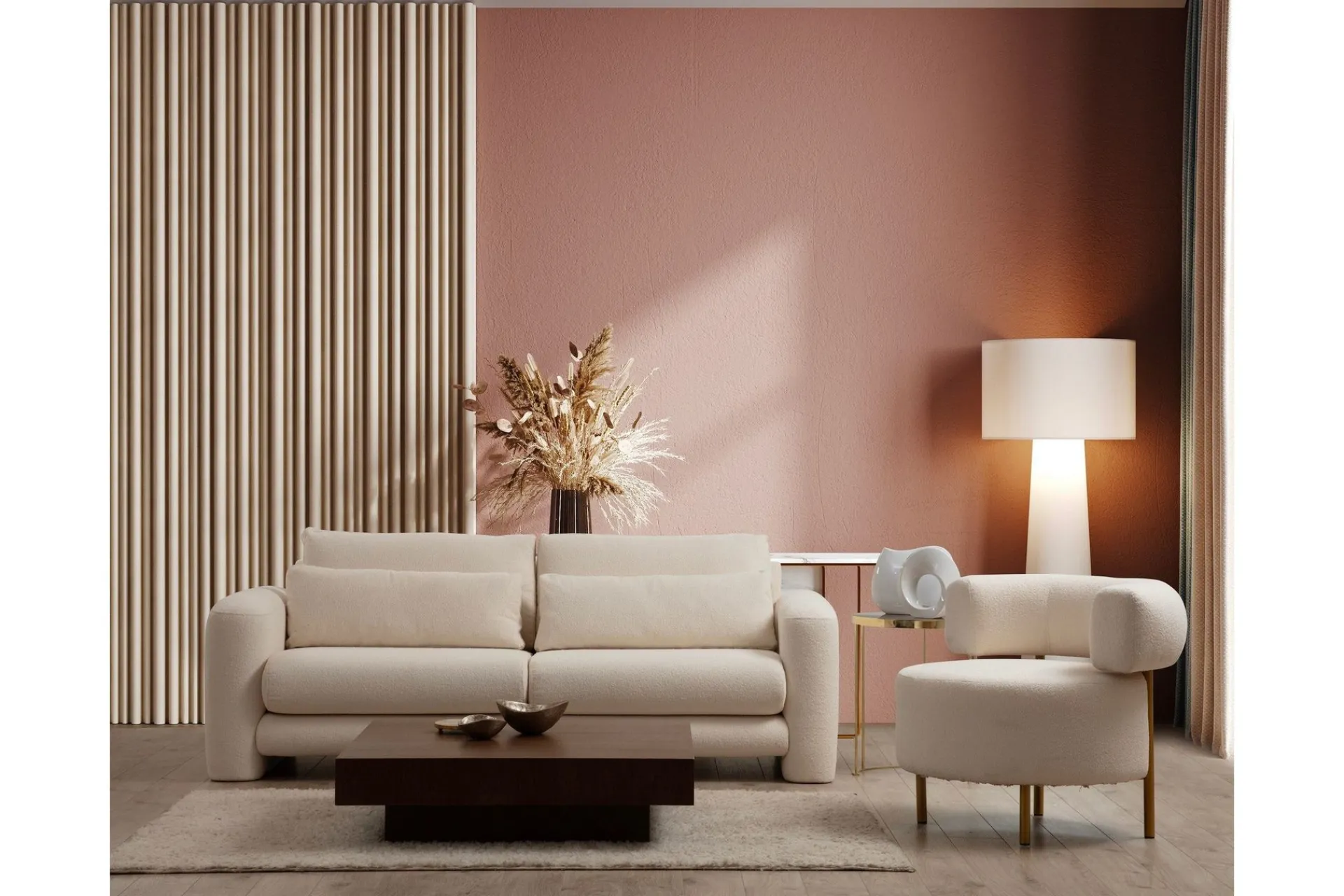 2 Seter Sofa-Makhan Sofa 2-seter Beige