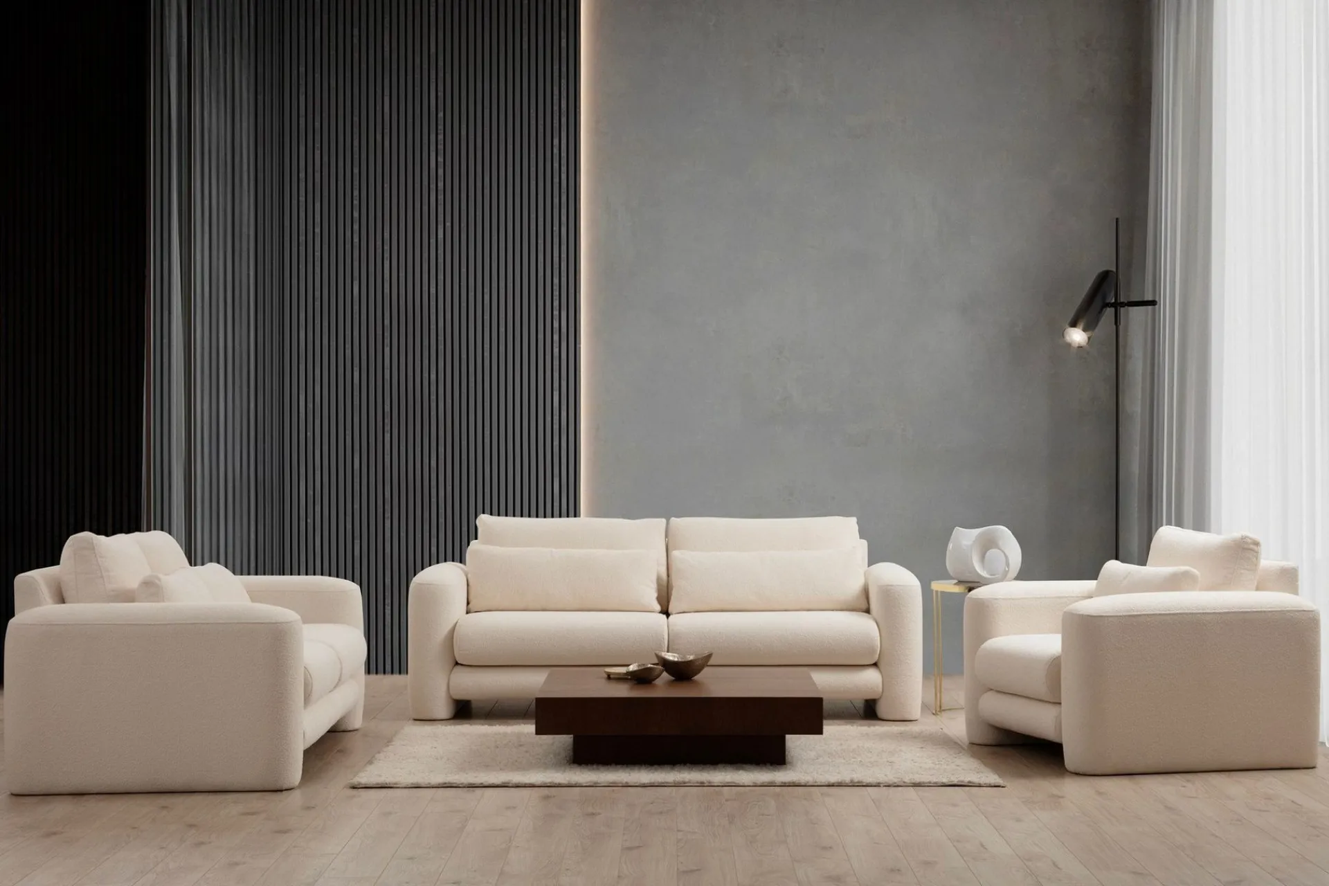 2 Seter Sofa-Makhan Sofa 2-seter Beige
