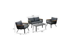Veranda & Terrasse|Loungesett-Malaga Soffgrup Svart