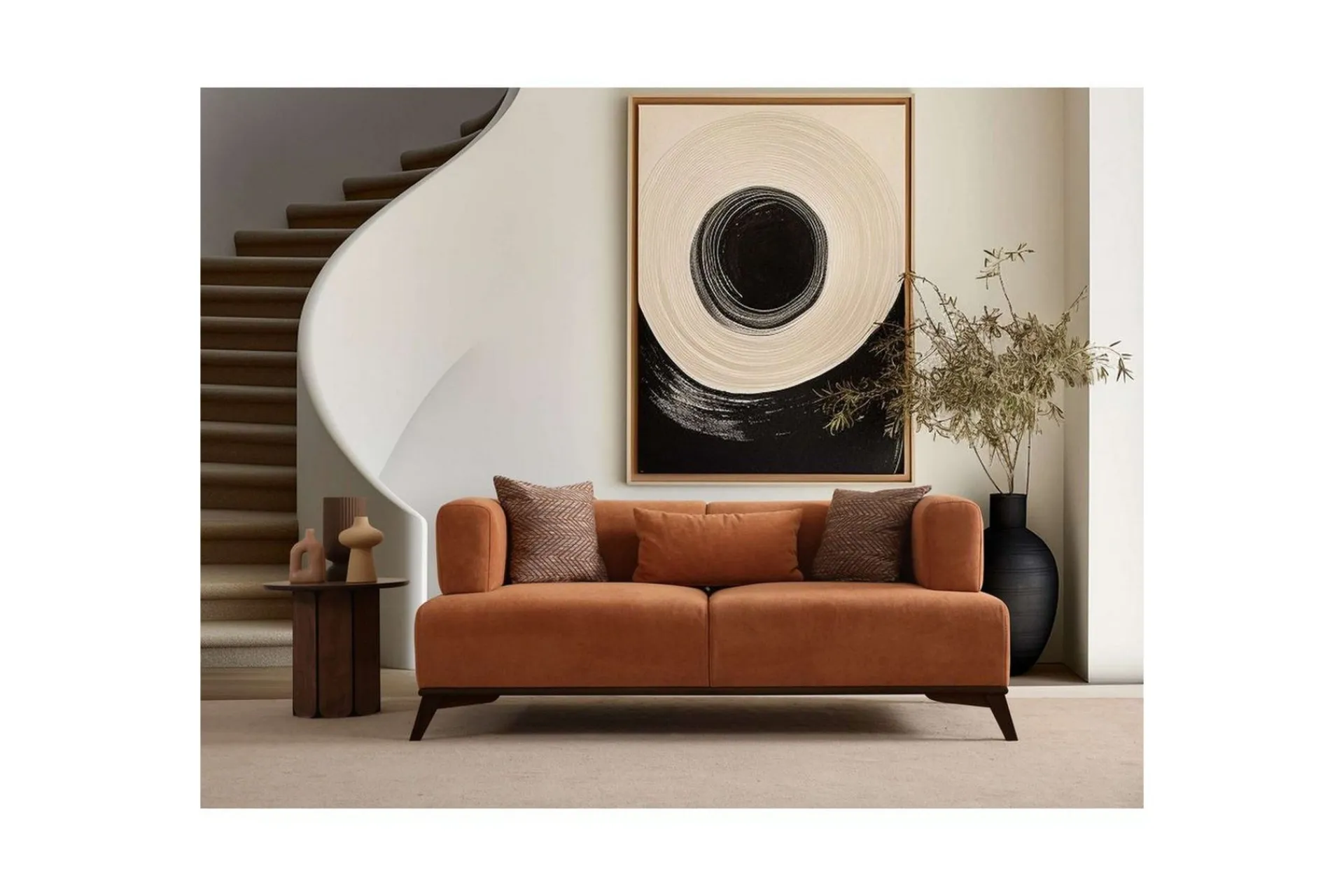 2 Seter Sofa-Malkiat Sofa 2-seter Orange,Svart