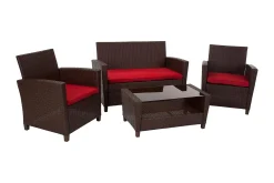 Dorel Home Veranda & Terrasse|Loungesett-Malmo Loungegruppe Kunstrotting Brun Brun,Rød