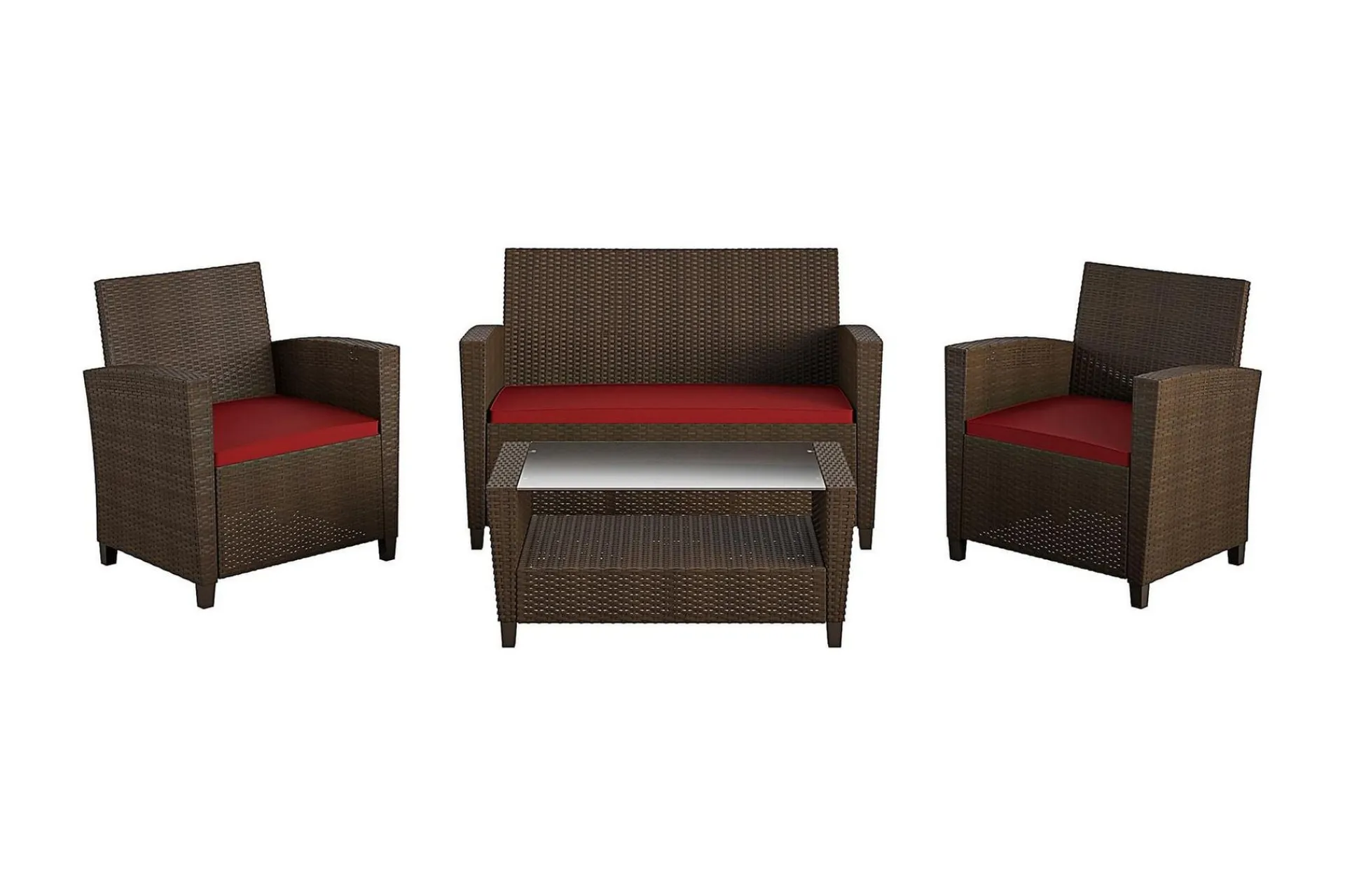Dorel Home Veranda & Terrasse|Loungesett-Malmo Loungegruppe Kunstrotting Brun Brun,Rød