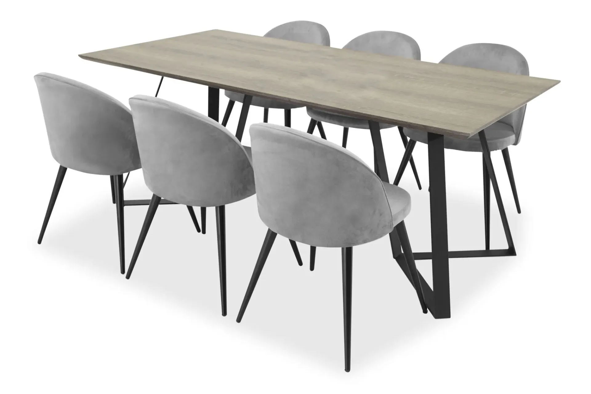 Venture Home Malvina Spisebord med 6 Valerie Stoler