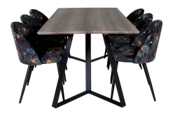 Venture Home Malvina Spisegruppe 180 cm inkl. 6 Sedavi Stoler