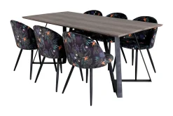 Venture Home Malvina Spisegruppe 180 cm inkl. 6 Sedavi Stoler