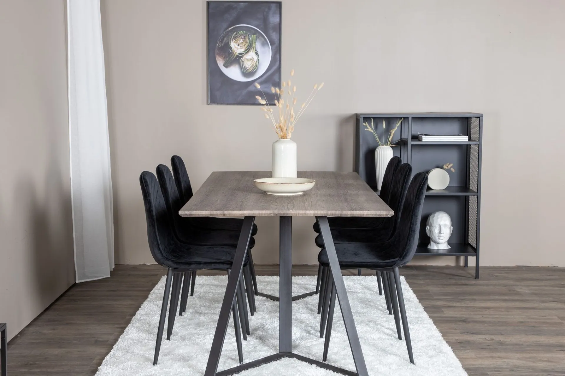 Venture Home Malvina Spisegruppe 180 cm + 6 stk Ypas Spisestoler