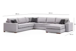 Mamerto Sofa m. Divan 4-seters