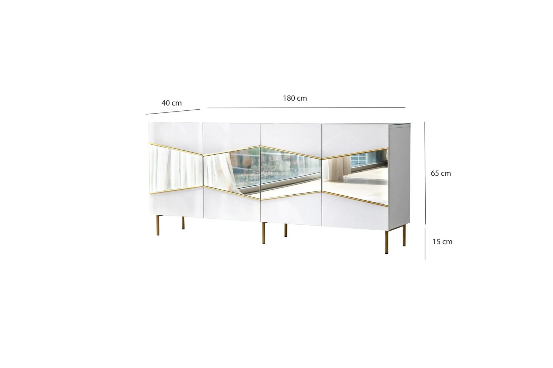 Sideboard & Skjenker-Mami Konsollbord 180 cm Hvit