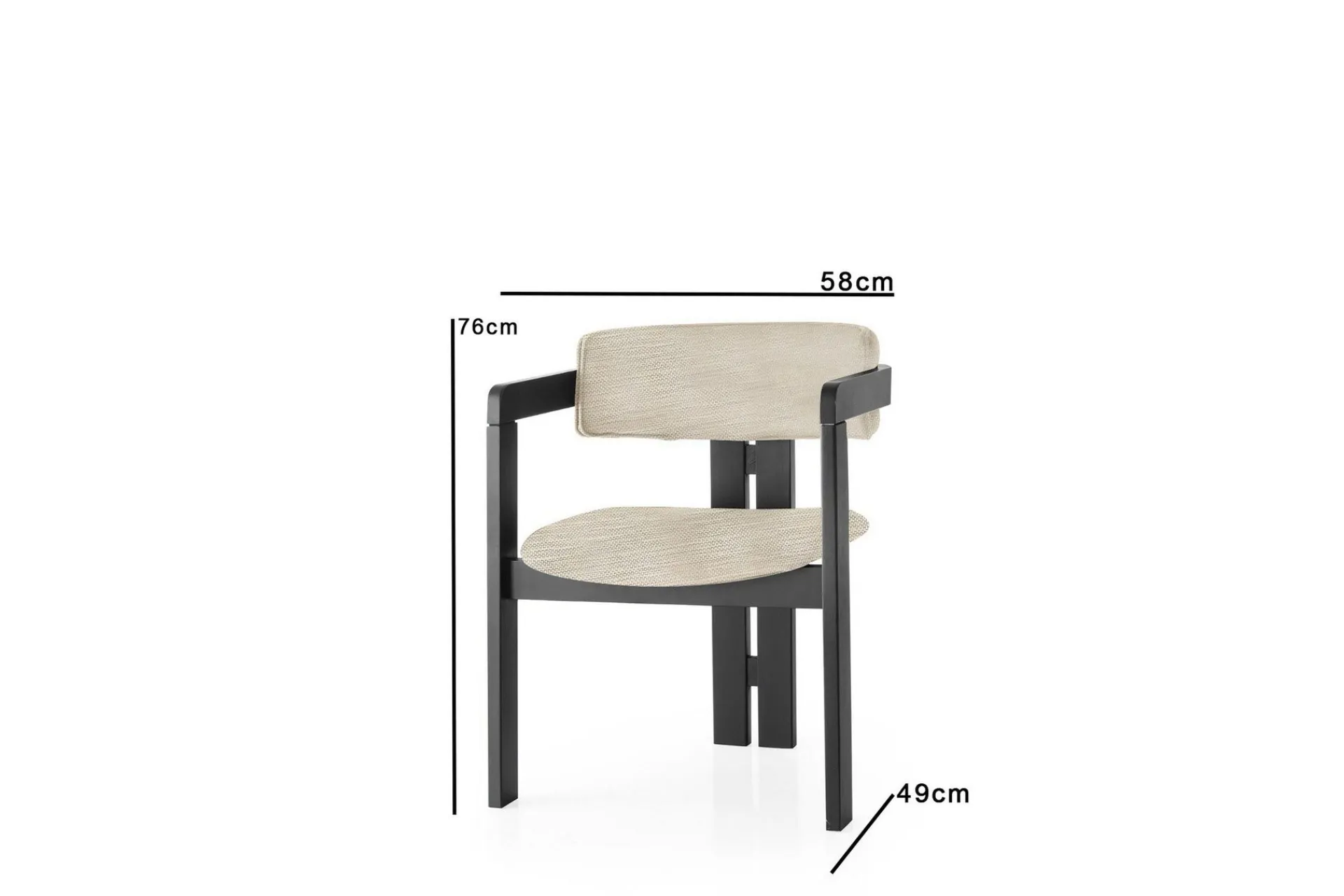 Karmstoler|Spisestoler & Kjøkkenstoler-Mamuna Karmstol Svart