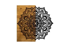 Skilt-Mandala 6 Veggdekor Svart/Valnøtt