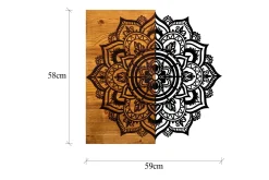 Skilt-Mandala 6 Veggdekor Svart/Valnøtt