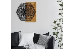 Skilt-Mandala 6 Veggdekor Svart/Valnøtt