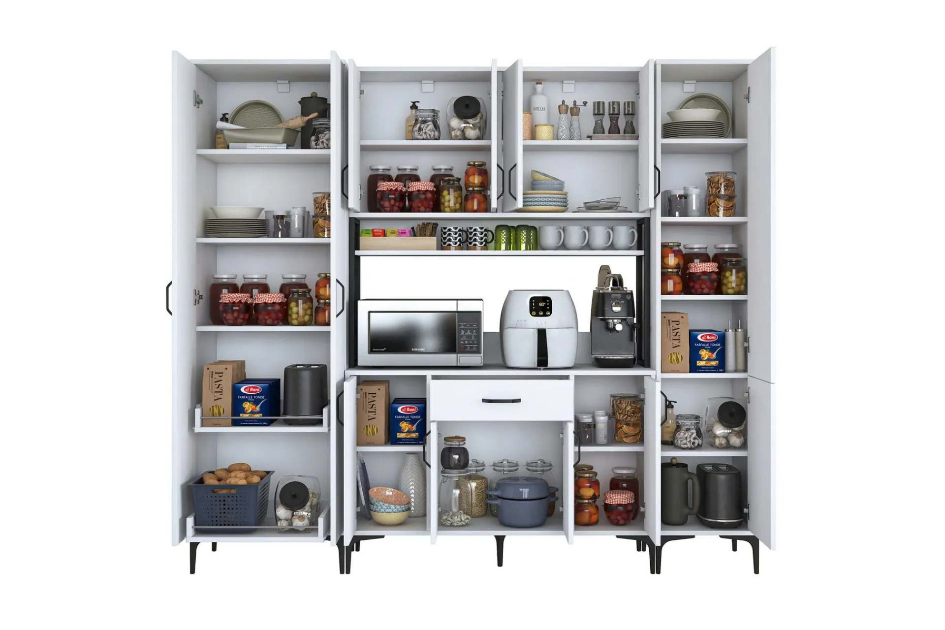Hjørneskap|Barskap-Manorma Highboard Hvit