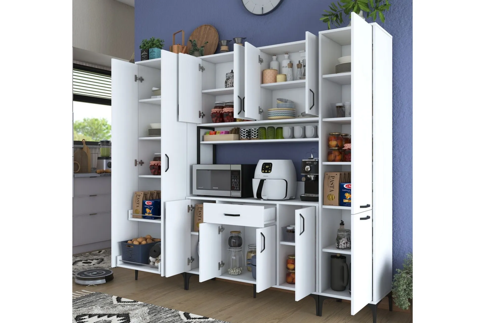Hjørneskap|Barskap-Manorma Highboard Hvit