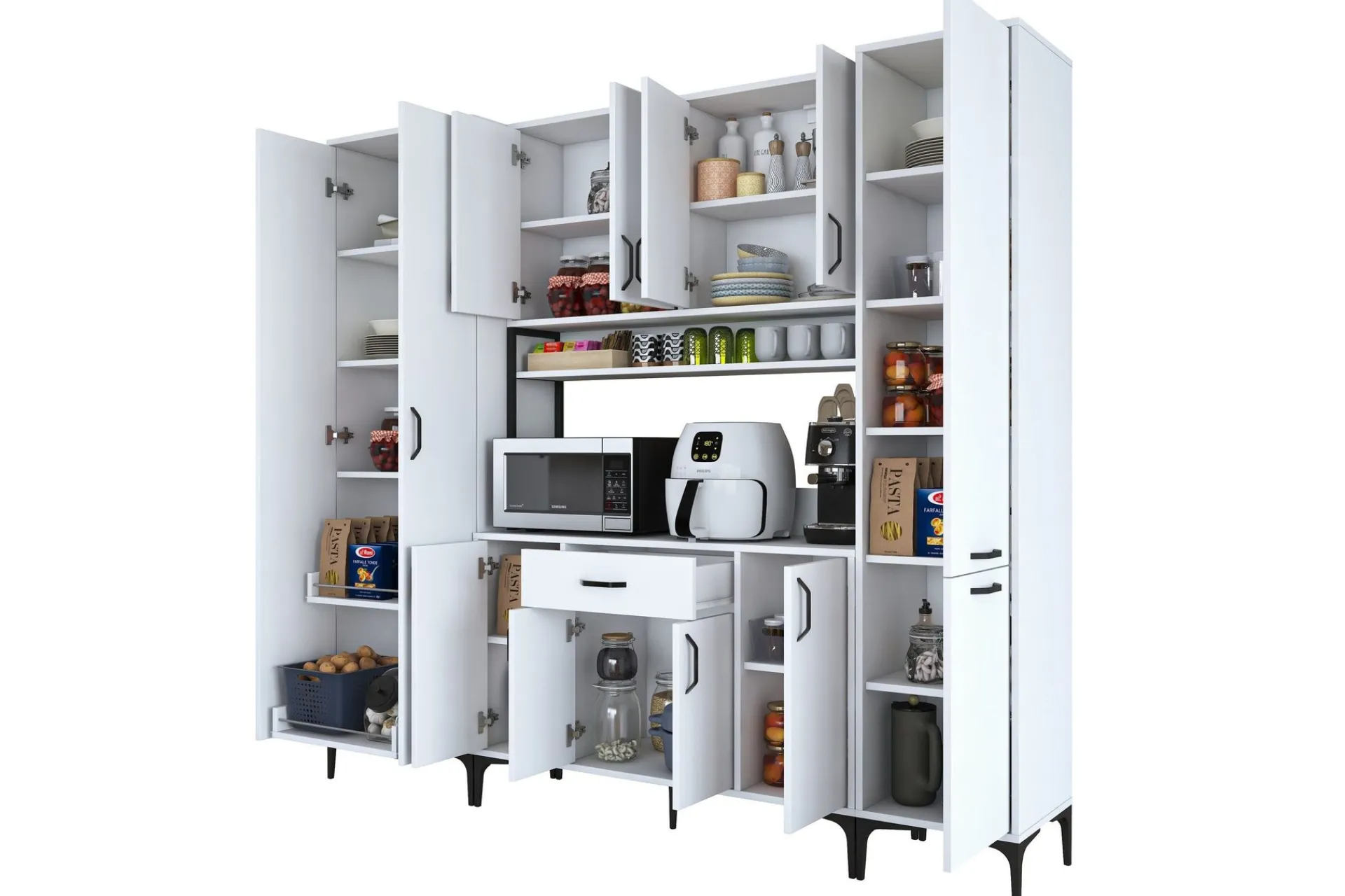 Hjørneskap|Barskap-Manorma Highboard Hvit