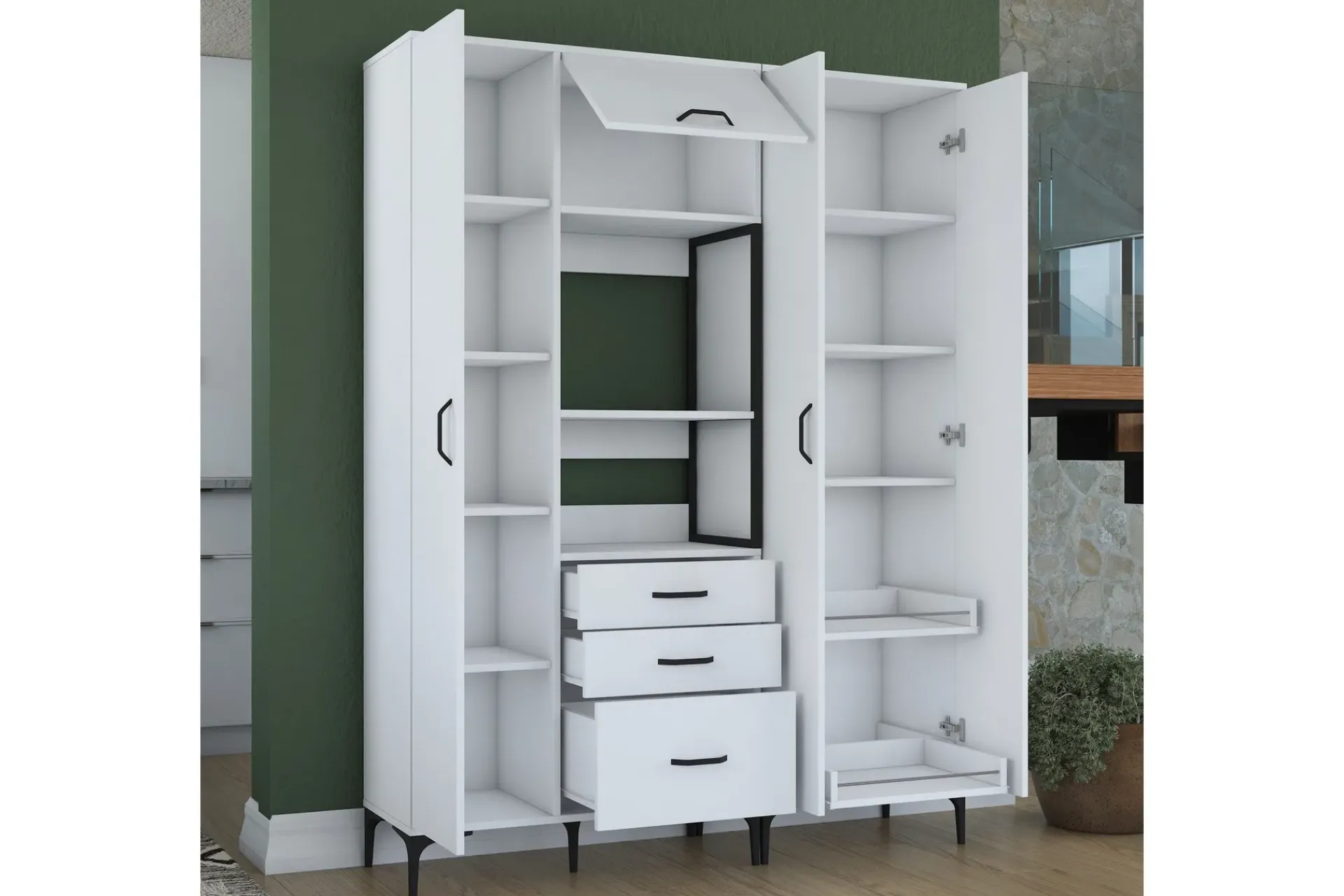 Oppbevaringsskap|Skap-Manorma Highboard Hvit