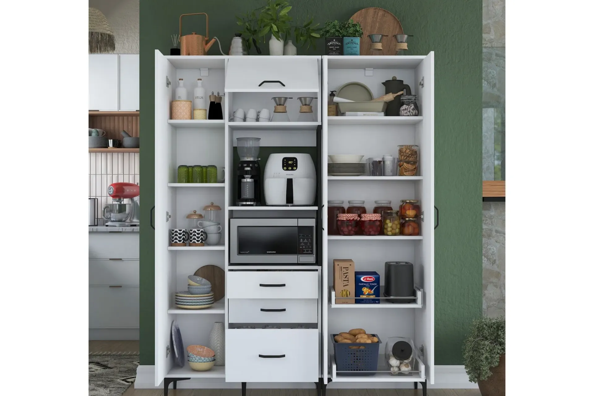 Oppbevaringsskap|Skap-Manorma Highboard Hvit