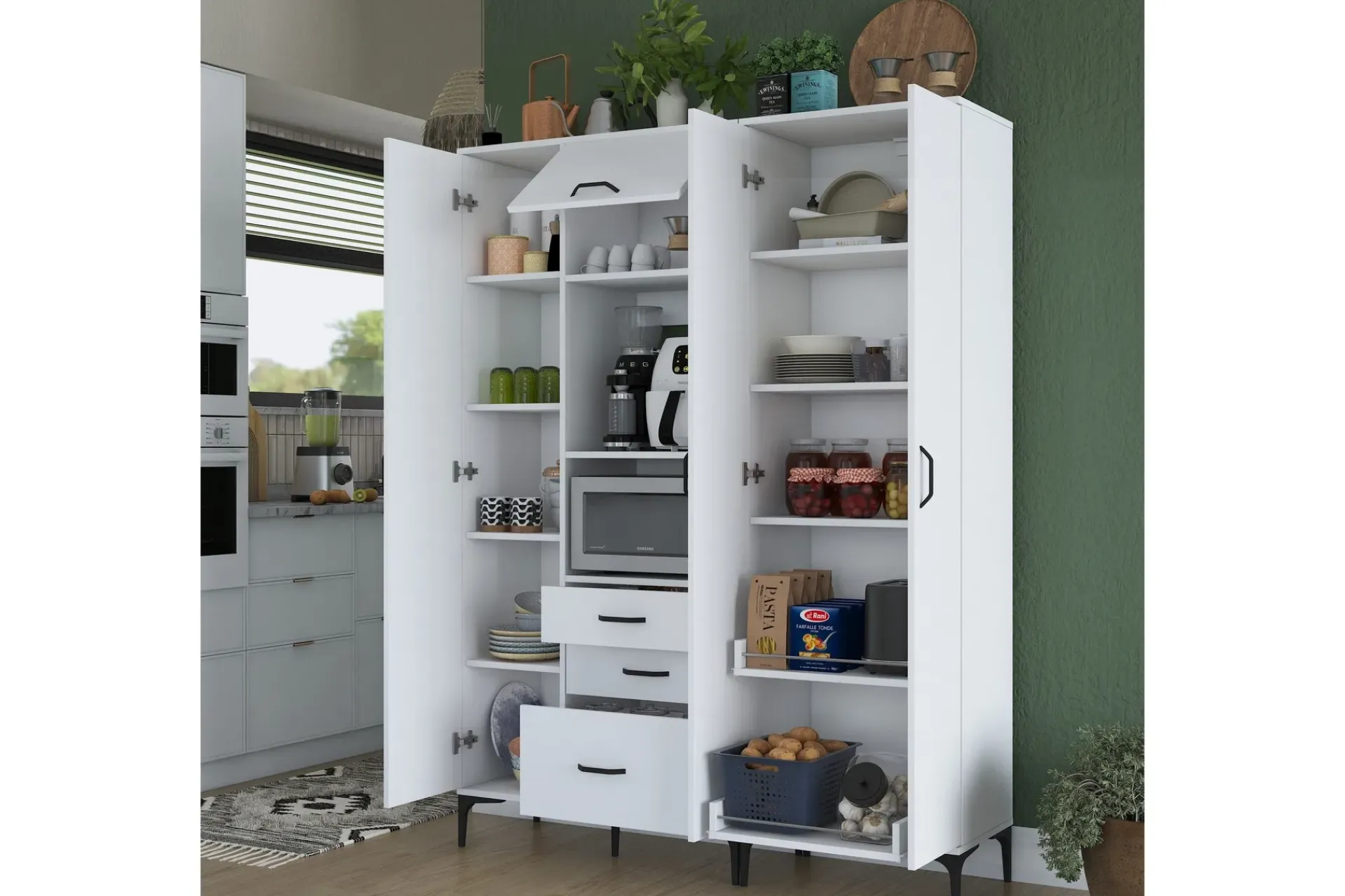 Oppbevaringsskap|Skap-Manorma Highboard Hvit