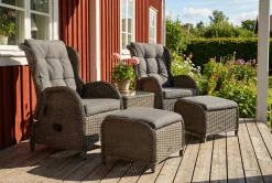 deNoord Marcus Cafésett med 2 Reclinerlenestoler m Pute