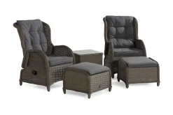 deNoord Marcus Cafésett med 2 Reclinerlenestoler m Pute