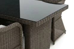 deNoord Marcus utendørs spisegruppe 160x90 cm med 4 Marcus Light utefåtöljer
