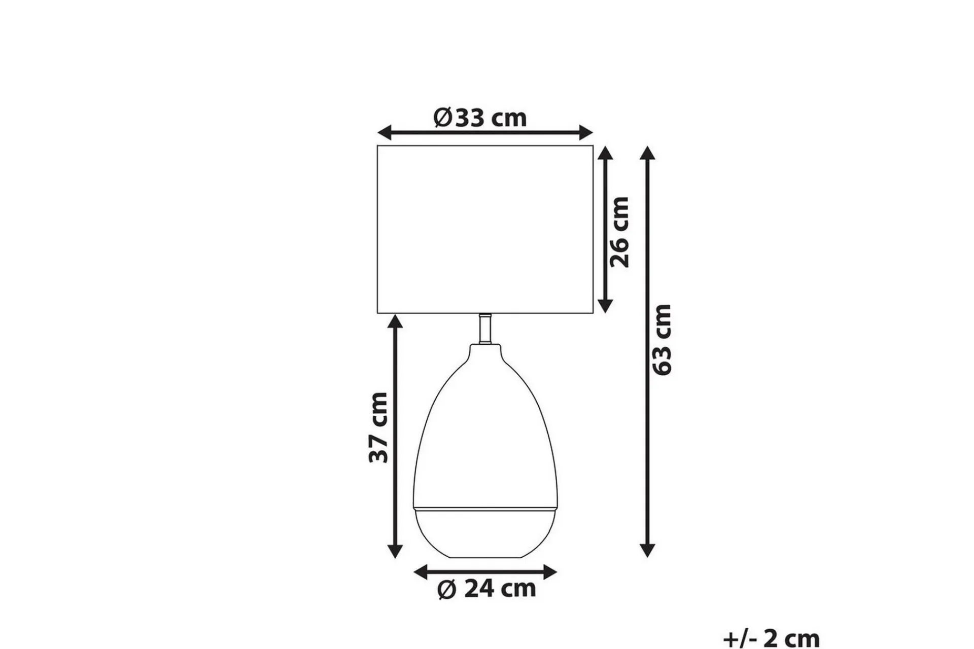Nattbordslampe|Bordlampe-Mariab Bordlampe 63 cm E27 Hvit